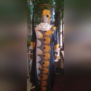 African dress  denim and 100% cotton